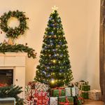 Árbol de Navidad Homcom 230 ramas 230 LEDs 8 modos verde Ø82x180 cm