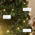 Árbol de Navidad Homcom 230 ramas 230 LEDs 8 modos verde Ø82x180 cm