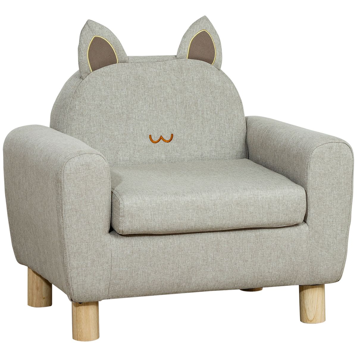 Sillón infantil Ruby Homcom diseño mini +3A gris 53x61x42 cm