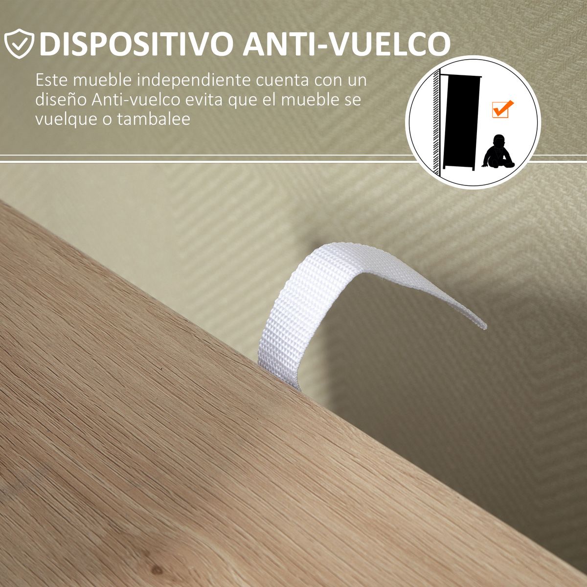 Cajonera Luxi Homcom 4 cajones + 1 puerta roble 83x54x29 cm