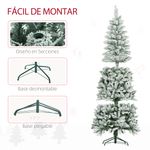 Árbol de Navidad Homcom 479 ramas con efecto nevado verde Ø65x180 cm