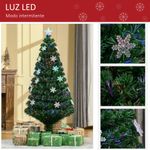 Árbol de Navidad Homcom 180 ramas 21 LEDs con decoración navideña multicolor Ø60x150 cm