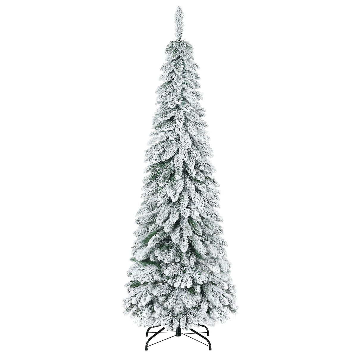 Árbol de Navidad Homcom 523 ramas efecto nevado verde Ø74x180 cm