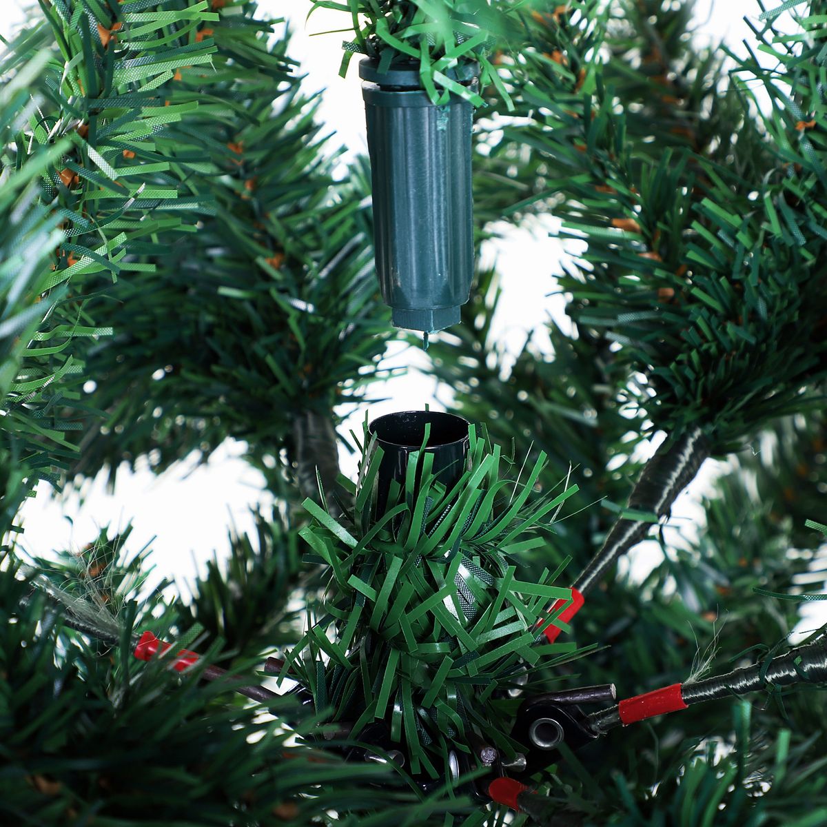 Árbol de Navidad Homcom 1000 ramas diseño desmontable verde Ø102x180 cm