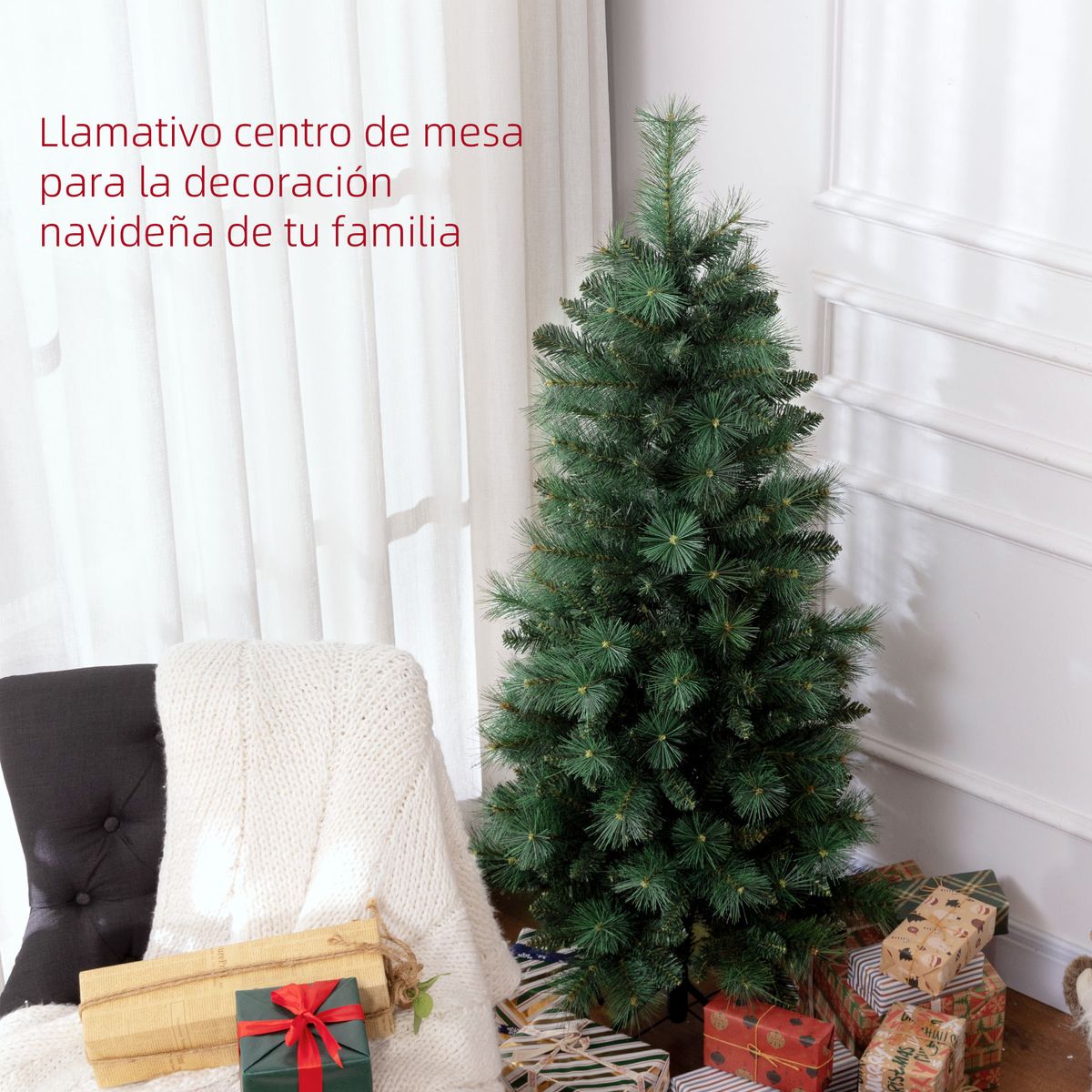 Árbol de Navidad Homcom 354 ramas verde Ø60x150 cm