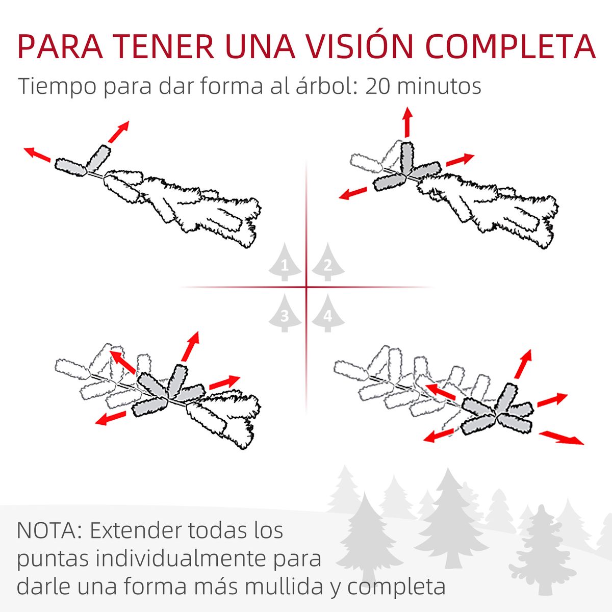 Árbol de Navidad Homcom 354 ramas verde Ø60x150 cm