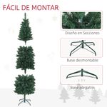 Árbol de Navidad Homcom 687 ramas base plegable verde Ø75x210 cm