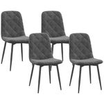 Pack de 4 sillas Egipto Homcom tapizadas terciopelo gris 87x45x54 cm fondo blanco