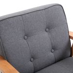 Butaca Yale Homcom con reposabrazos gris/natural 78x65x69 cm detalle respaldo