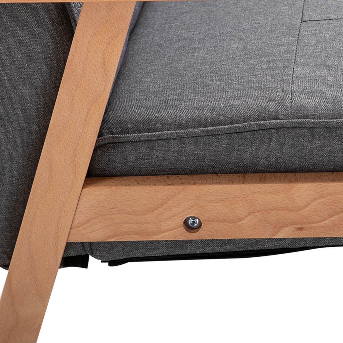 Butaca Yale Homcom con reposabrazos gris/natural 78x65x69 cm