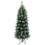 Árbol de Navidad Homcom 528 ramas verde Ø80x180 cm fondo blanco