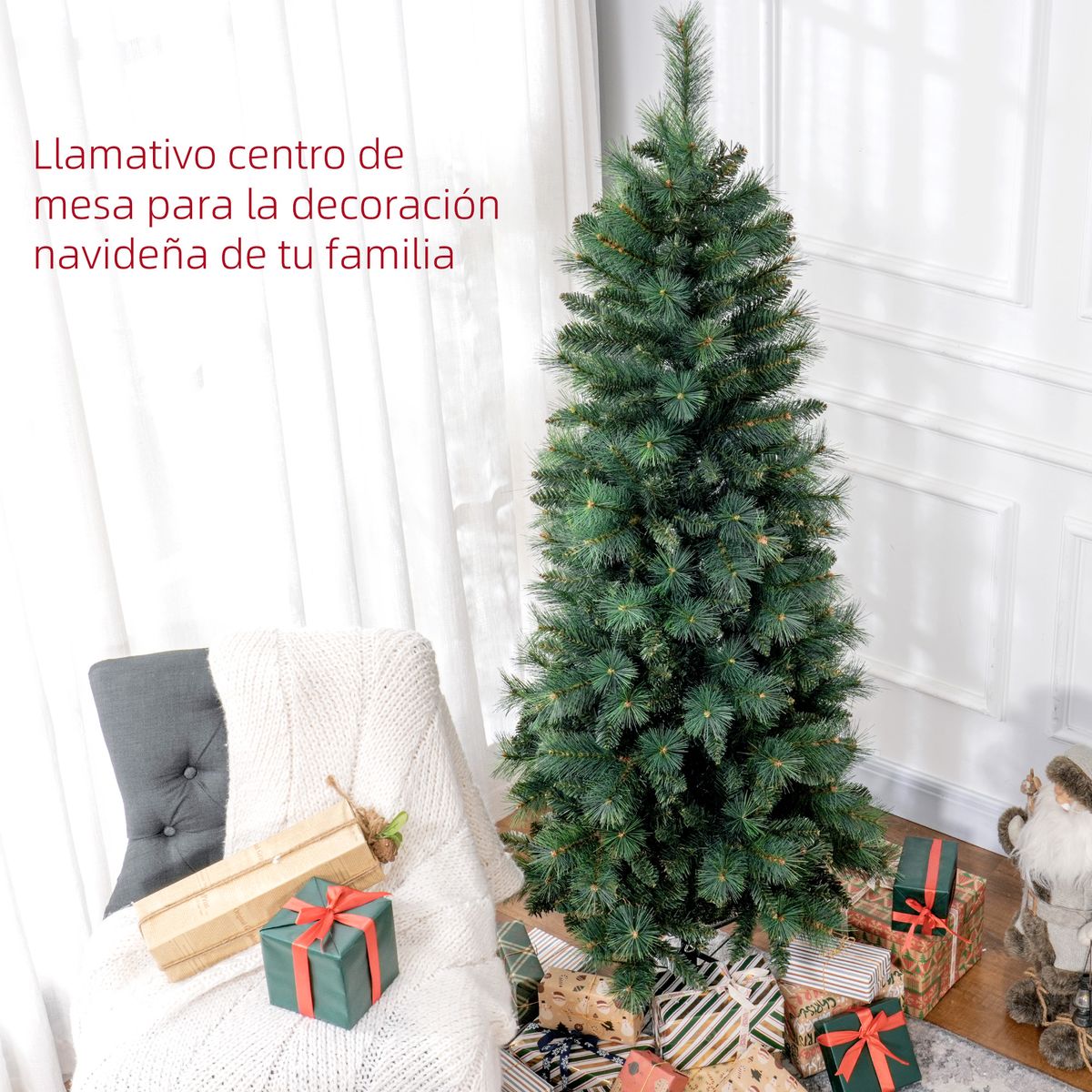 Árbol de Navidad Homcom 528 ramas verde Ø80x180 cm