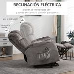 Sillón levanta personas Remo Homcom reclinable y reposapiés gris 100x83x91 cm