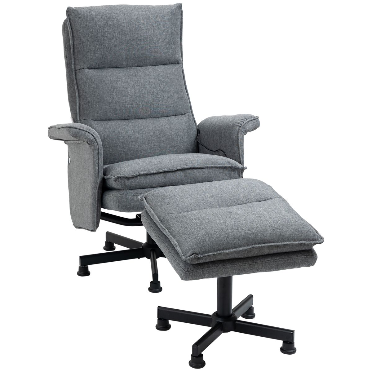 Sillón de masaje Yelo Homcom con reposapiés 8 zonas gris 99x78x93 cm