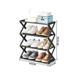 Zapatero 4 niveles Deli 8 pares negro 49,5x12x18,5 cm medidas