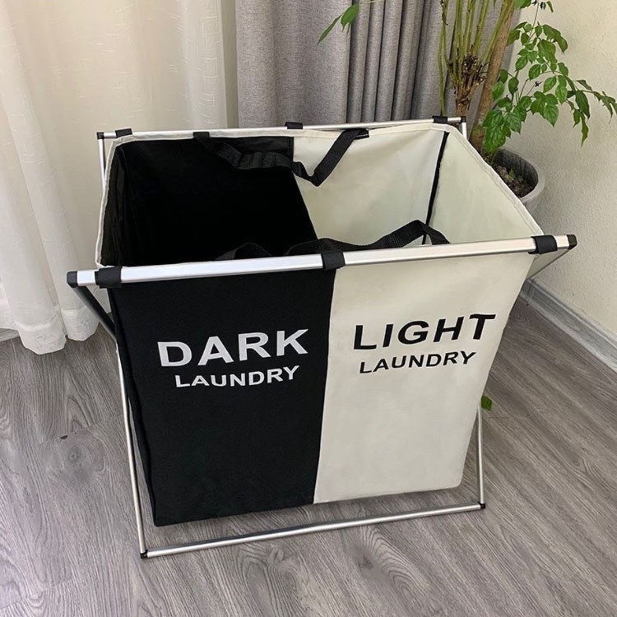 Cesto de ropa sucia WS-900-154 plegable blanco/negro 58x60x41 cm salon