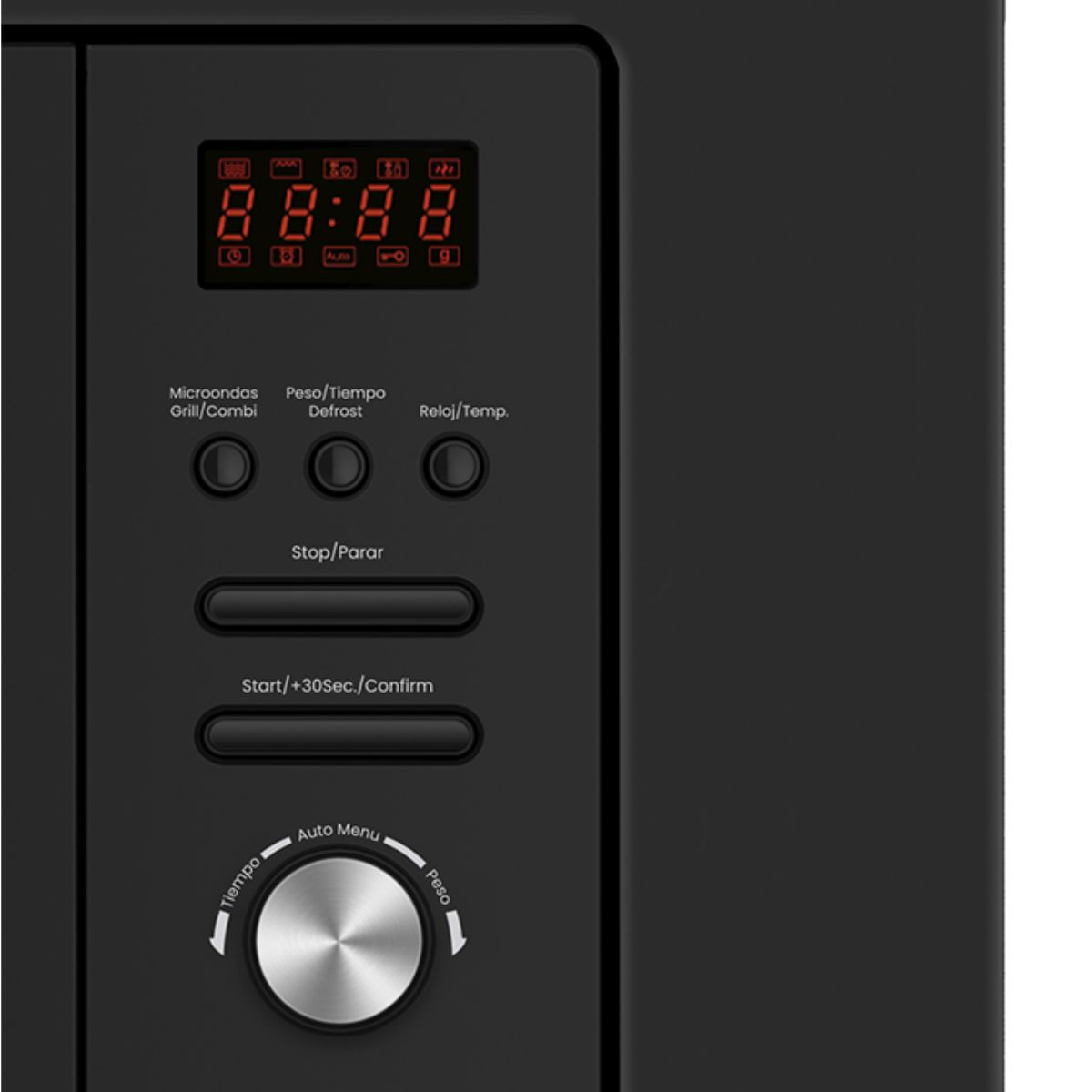 Microondas integrable Infiniton IMW-20BTN 800W 20L con grill negro detalle