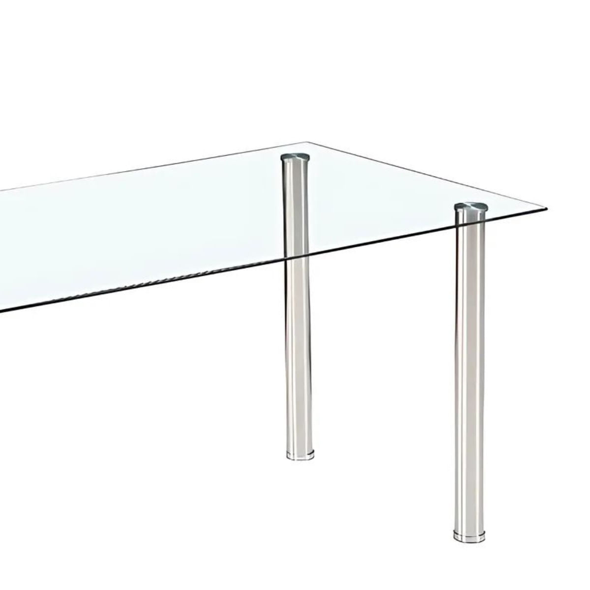 Mesa de cristal Avatar diseño fijo cromo 75x140x80 cm detalle