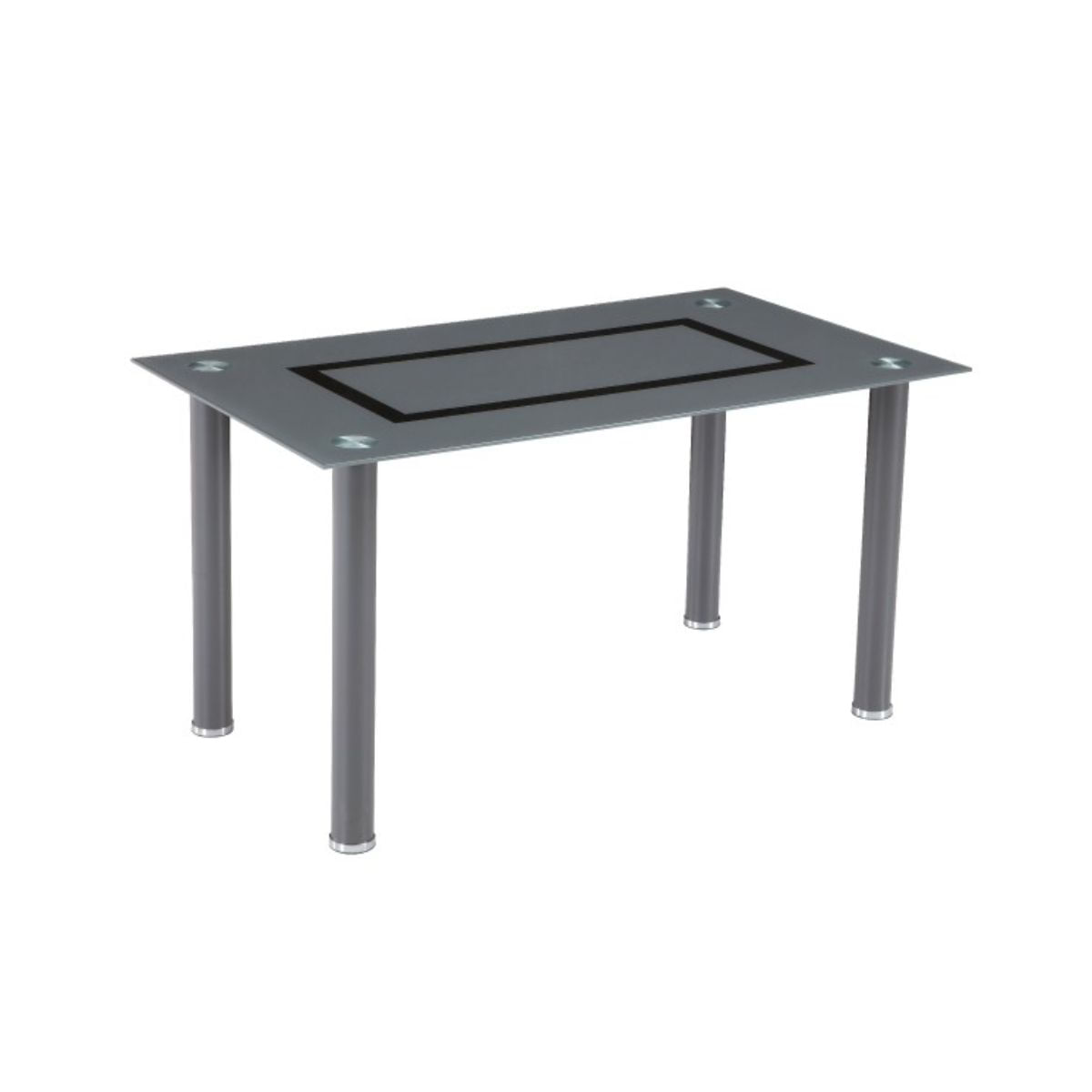 Mesa de cristal Axiss diseño fijo gris 76x140x80 cm fondo blanco