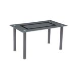 Mesa de cristal Axiss diseño fijo gris 76x140x80 cm fondo blanco