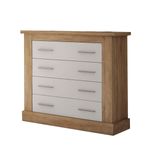 Cómoda Chellen 4 cajones cambria/blanco 90,8x91,5x39,6 cm fondo blanco