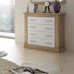 Cómoda Chellen 4 cajones cambria/blanco 90,8x91,5x39,6 cm animada