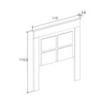 Cabecero Chellen con patas cambria/blanco 119,3x110x3,8 cm medidas