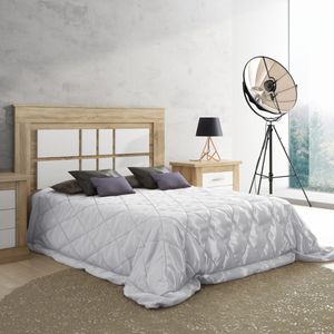 Cabecero Chellen con patas matrimonio cambria/blanco 119,3x160x3,8 cm