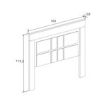 Cabecero Chellen con patas matrimonio cambria/blanco 119,3x160x3,8 cm medidas