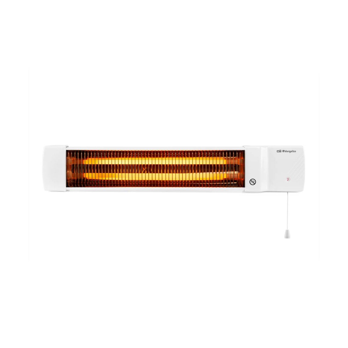 Estufa de cuarzo Orbegozo BB5002 1200W 2 barras blanco encendido