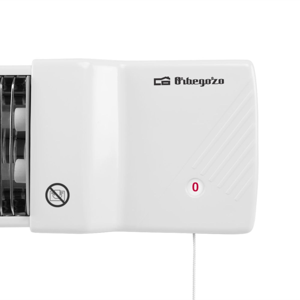 Estufa de cuarzo Orbegozo BB5002 1200W 2 barras blanco perfil