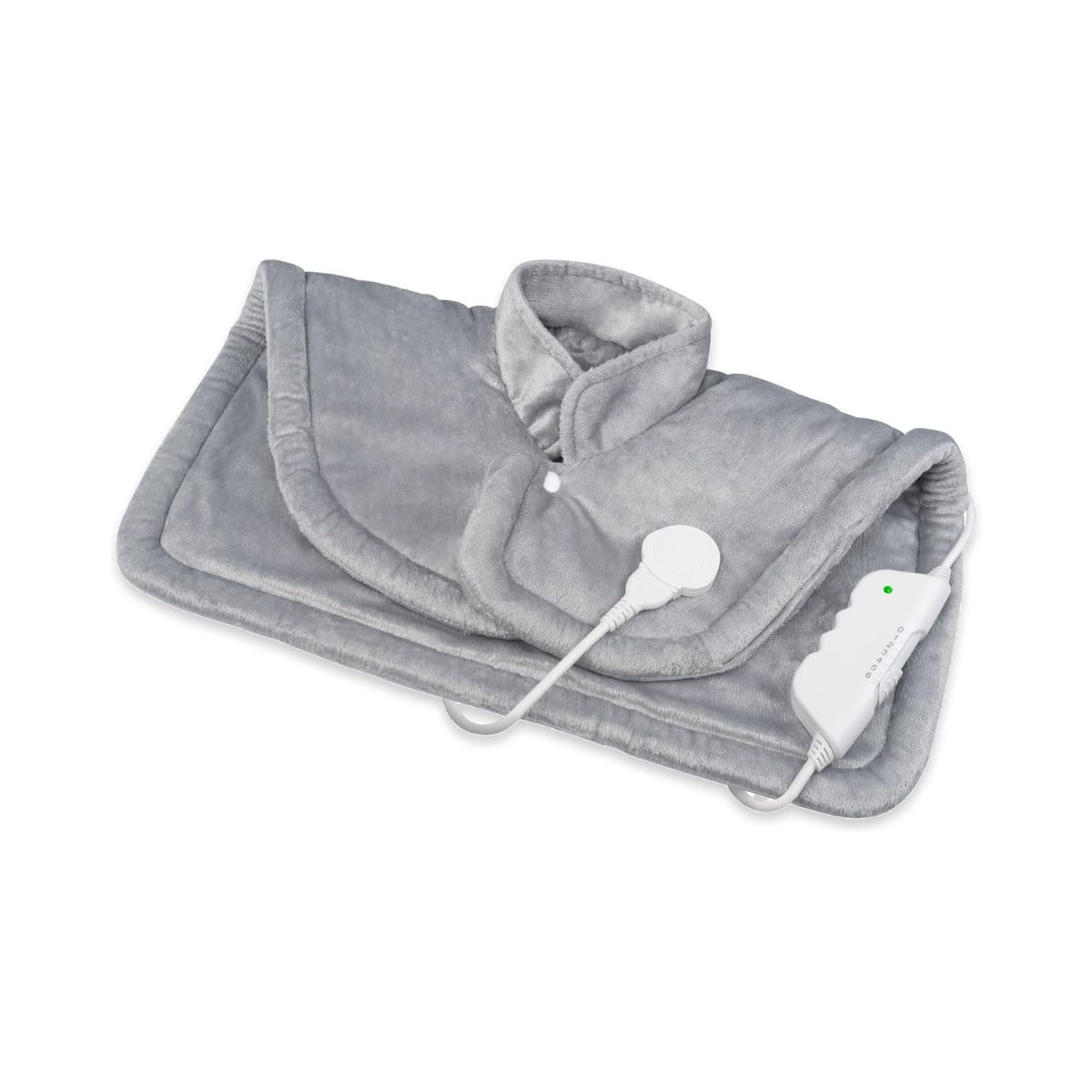 Almohadilla eléctrica Medisana HP622 hombro y cuello gris  fondo blanco