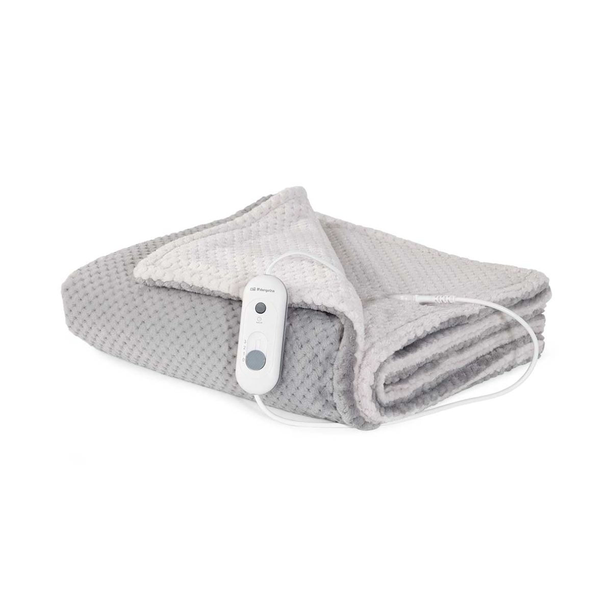Manta eléctrica Orbegozo MAH1750 120W 3 temperaturas gris 170x100 cm fondo blanco