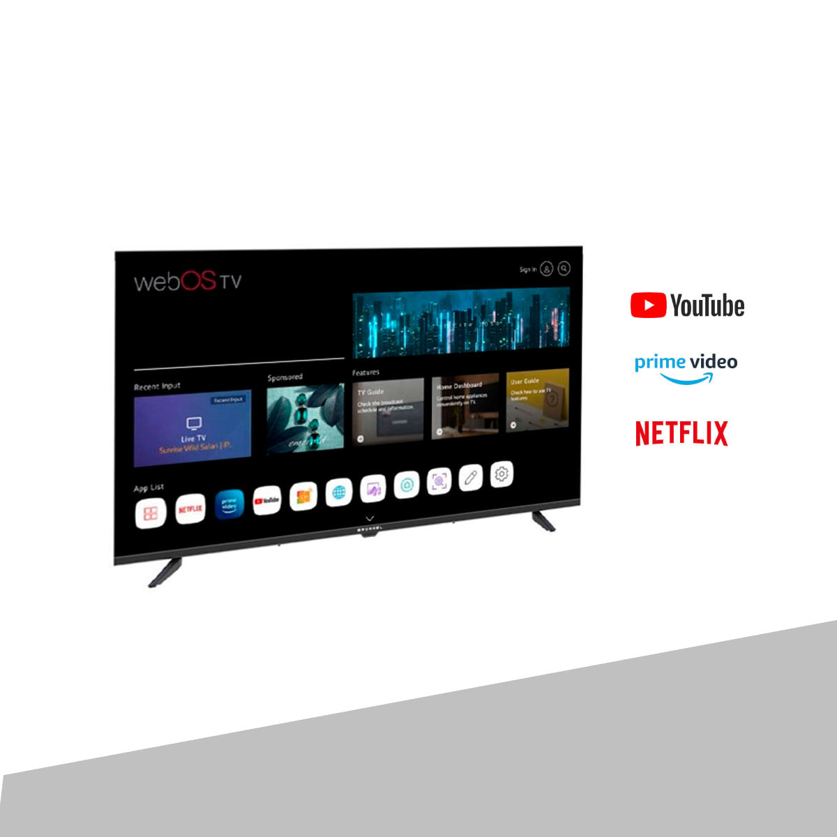 Televisor Smart TV Grunkel LED-4300PBW 43’’ 4K webOS negro aplicaciones