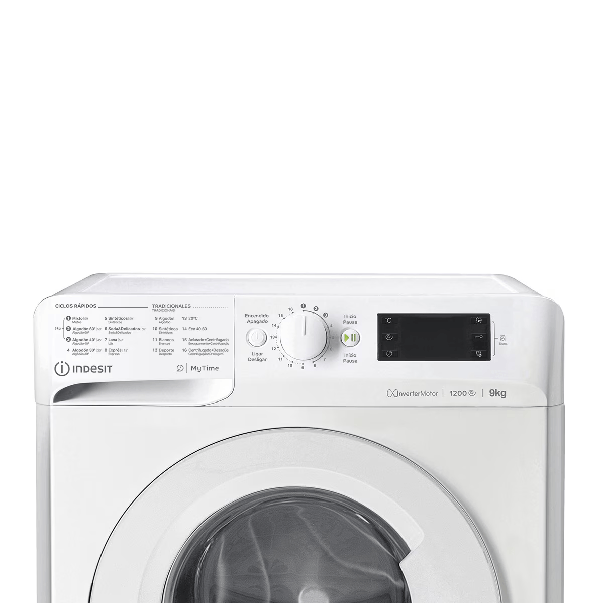 Lavadora Indesit MTWE91295 WSPT 9kg 1151 rpm 14 programas B blanco 59,5 cm detalle