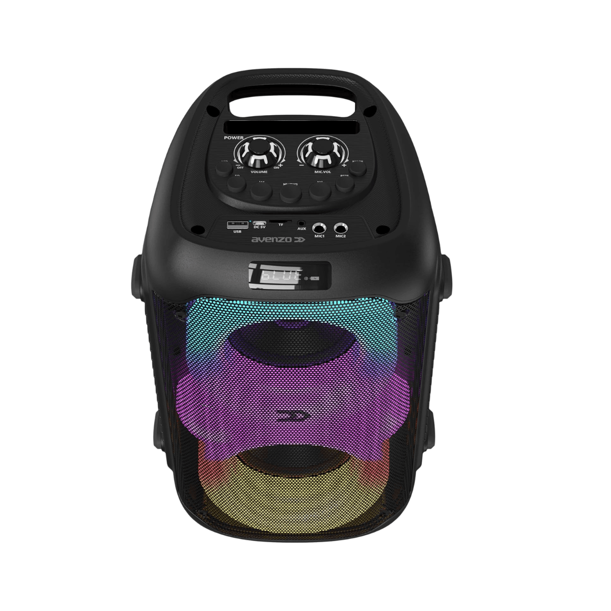 Altavoz portátil Avenzo AV-SP3210B 80W micrófono Bluetooth 5.1 negro 39,3cm  controles