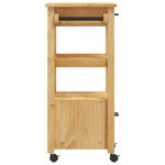 Carrito auxiliar Monza 2 cajones + 2 compartimentos madera de pino marrón 90x48x40 cm perfil
