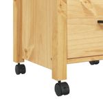 Carrito auxiliar Monza 2 cajones + 2 compartimentos madera de pino marrón 90x48x40 cm ruedas