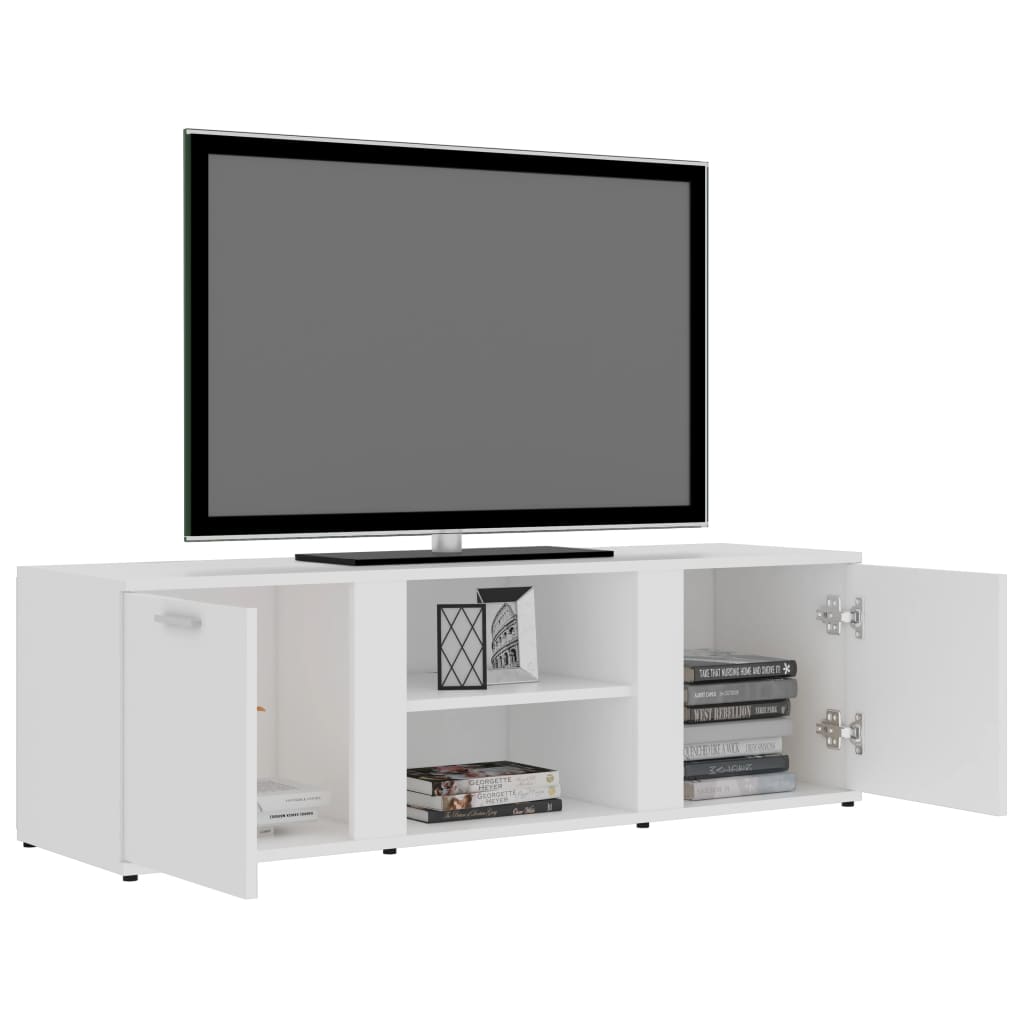 Mueble de TV Lima 2 puertas + 2 compartimentos blanco 37x120x34 cm