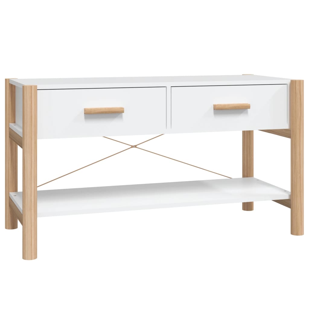 Mueble para TV Mila 2 cajones + estante inferior blanco 45x82x38 cm fondo blanco