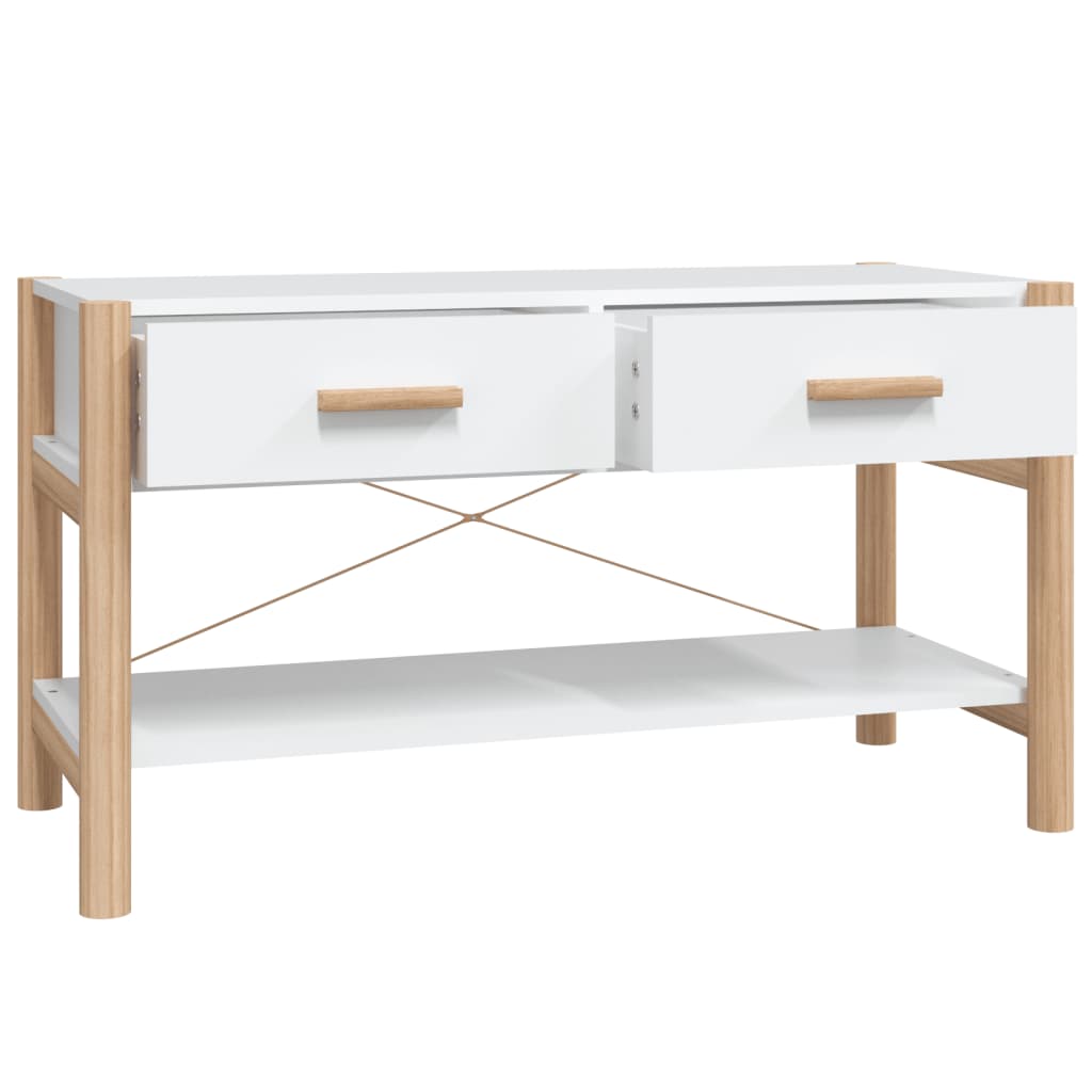 Mueble para TV Mila 2 cajones + estante inferior blanco 45x82x38 cm