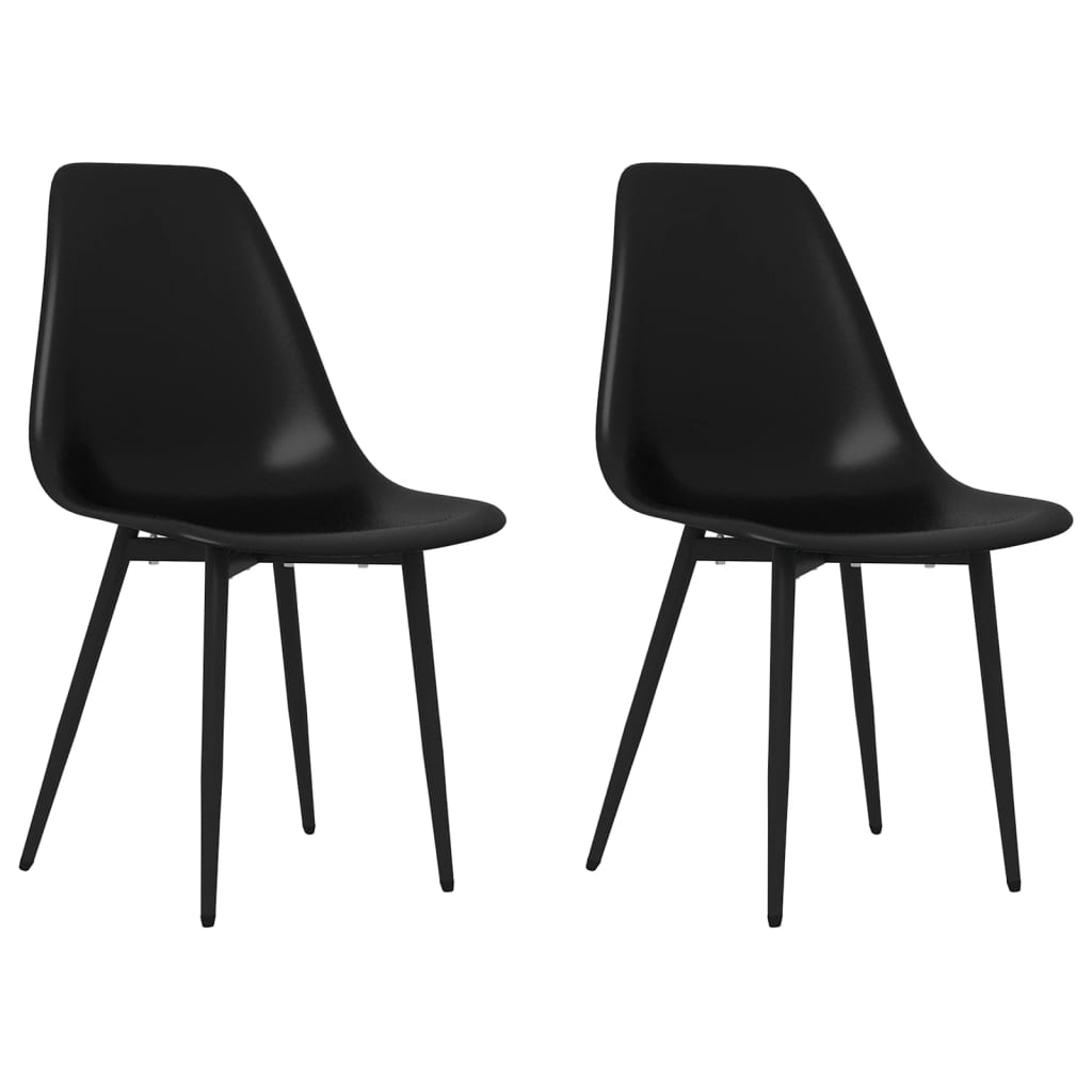 Pack de 2 sillas de comedor Marck patas de metal negro 84x46x52 cm fondo blanco