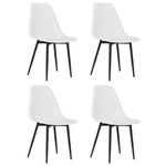 Pack de 4 sillas Marck patas de metal blanco 84x46x52 cm fondo blanco