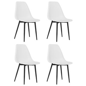 Pack de 4 sillas Marck patas de metal blanco 84x46x52 cm