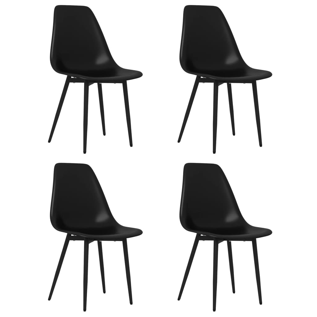 Pack de 4 sillas Marck patas de metal negro 84x46x52 cm fondo blanco
