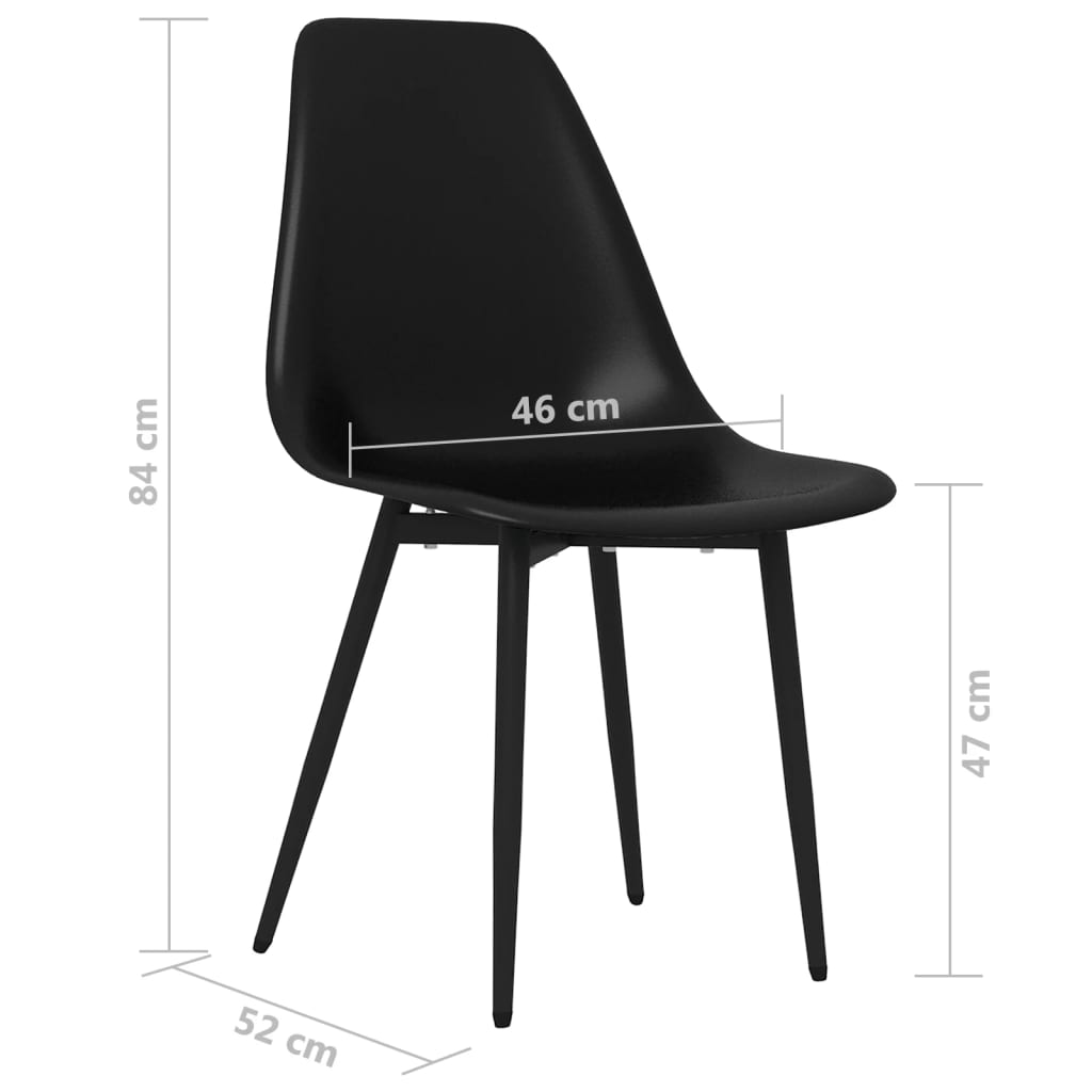 Pack de 4 sillas Marck patas de metal negro 84x46x52 cm