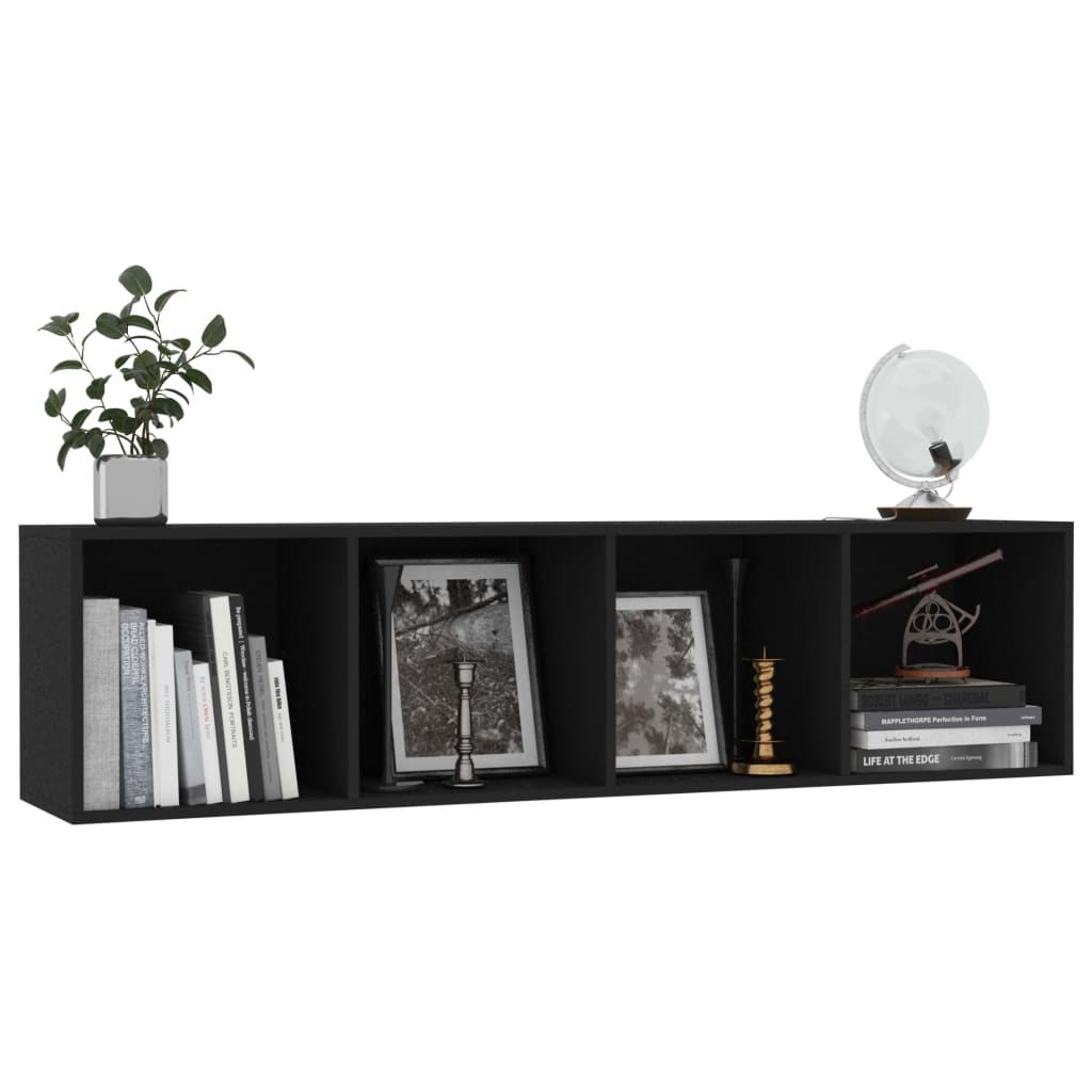 Estantería multifunción Mare 4 compartimentos negro 143x30x36 cm