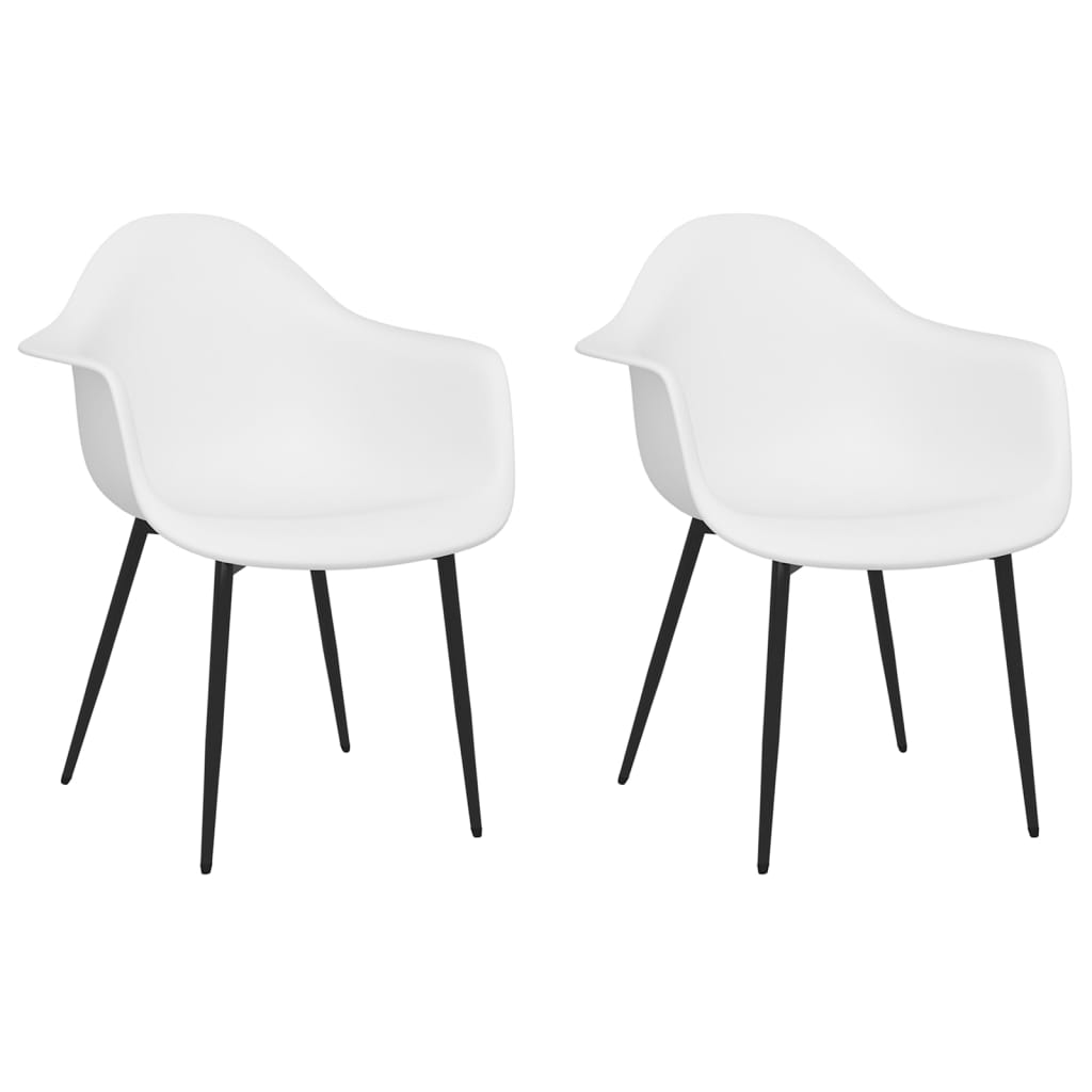Pack de 2 sillas Sam con reposabrazos blanco 84x64x59 cm fondo blanco