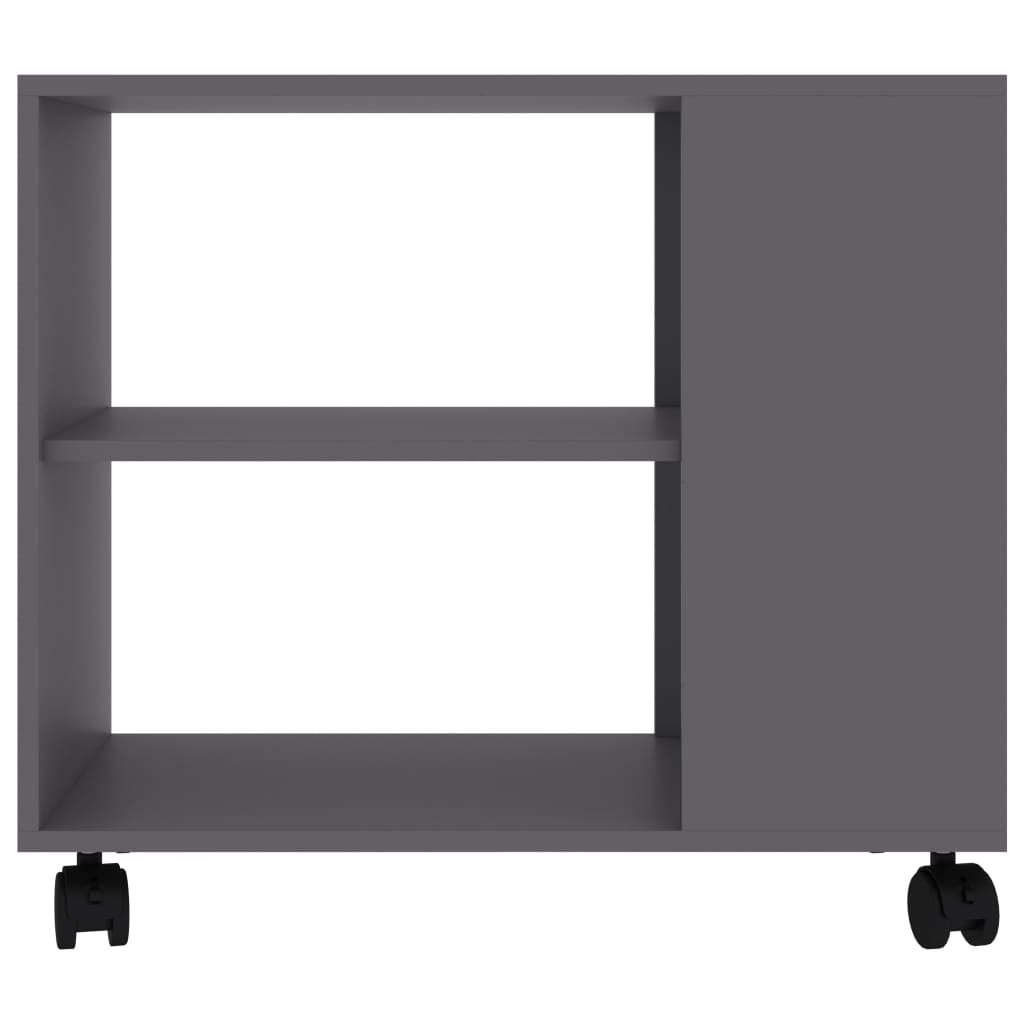 Mesa auxiliar Thina 2 compartimentos con ruedas gris 55x70x35 cm