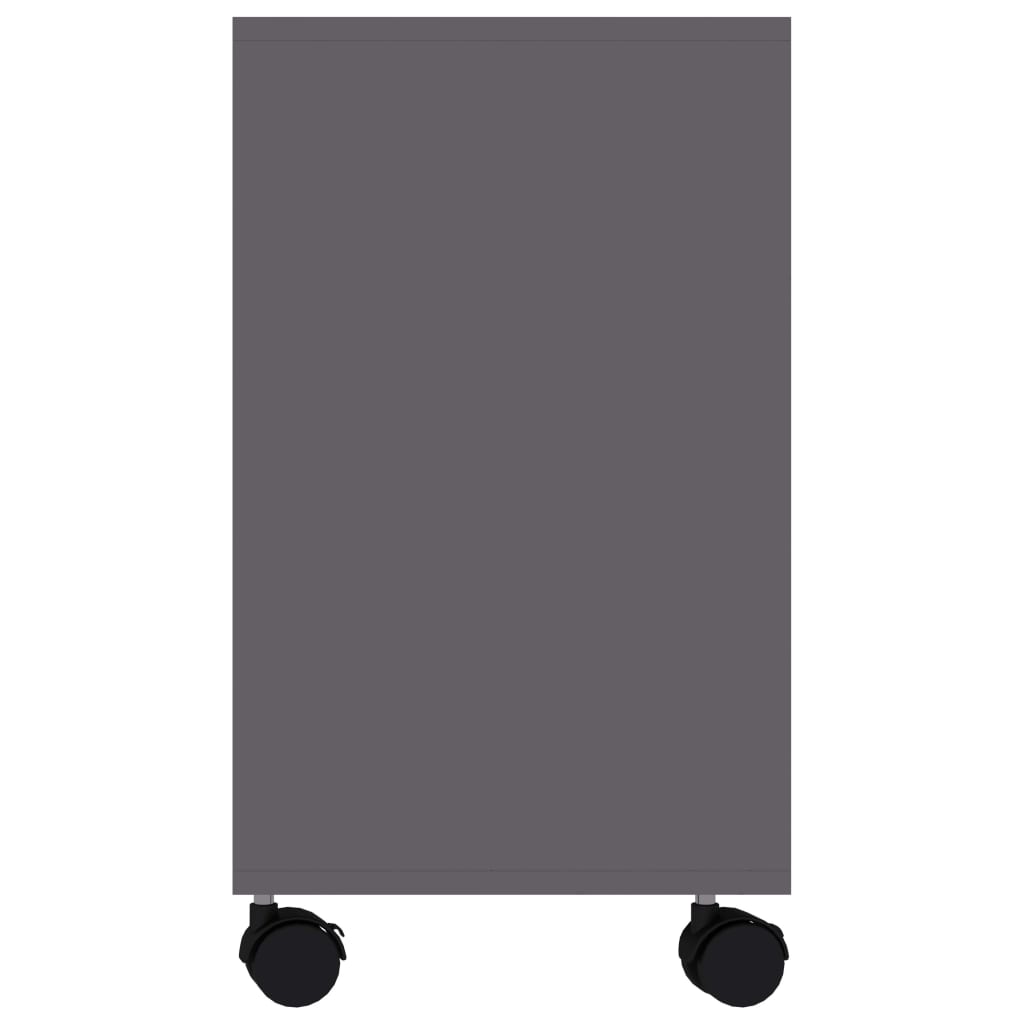 Mesa auxiliar Thina 2 compartimentos con ruedas gris 55x70x35 cm perfil